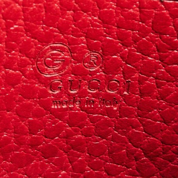 Gucci Red Leather Interlocking G Wallet On Chain Clutch Bag - Picture 9 of 10